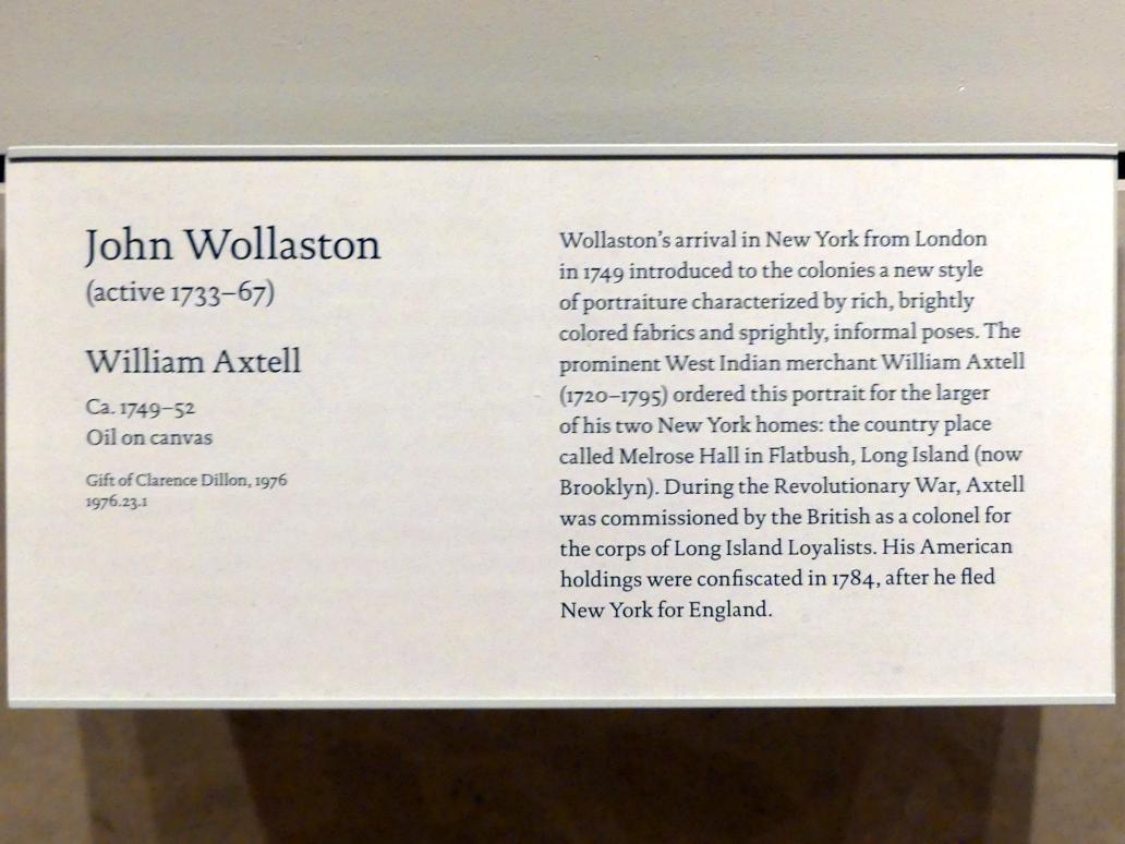 John Wollaston (1750), William Axtell, New York, Metropolitan Museum of Art (Met), Saal 747, um 1749–1752, Bild 2/2