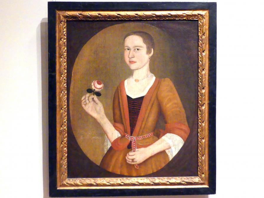 Pieter Vanderlyn (1732), Junge Dame mit einer Rose, New York, Metropolitan Museum of Art (Met), Saal 747, 1732