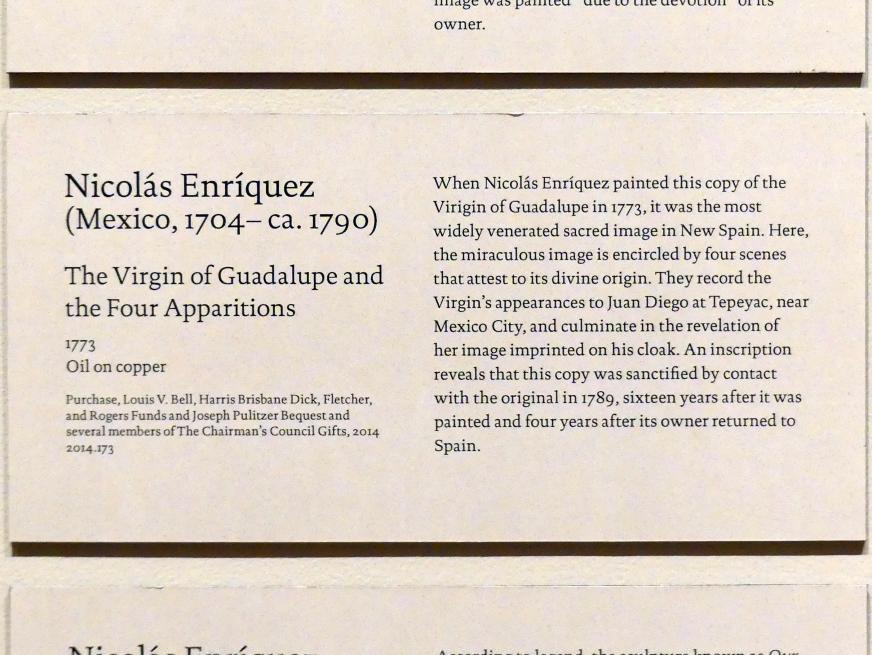 Nicolás Enríquez (1773), Unsere Liebe Frau von Guadalupe und die vier Erscheinungen, New York, Metropolitan Museum of Art (Met), Saal 749, 1773, Bild 2/2