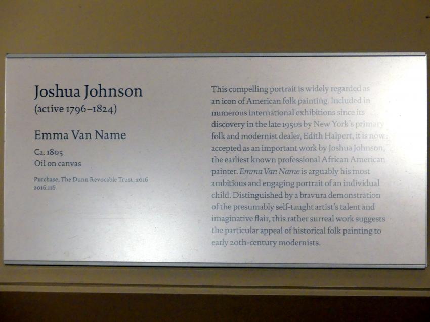 Joshua Johnson (1805), Emma Van Name, New York, Metropolitan Museum of Art (Met), Saal 751, um 1805, Bild 2/2