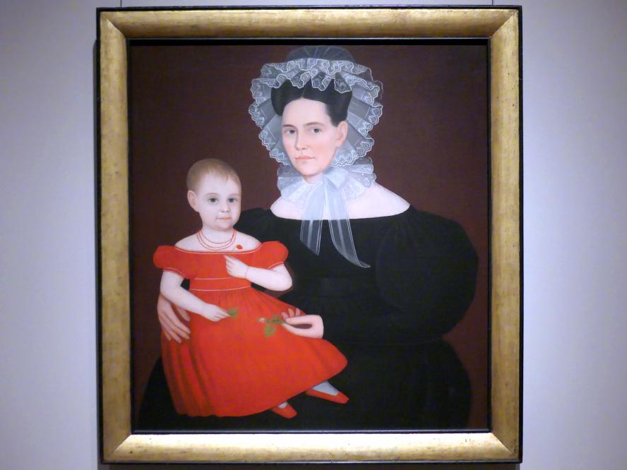 Ammi Phillips (1837), Frau Mayer mit Tochter, New York, Metropolitan Museum of Art (Met), Saal 751, um 1835–1840, Bild 1/2