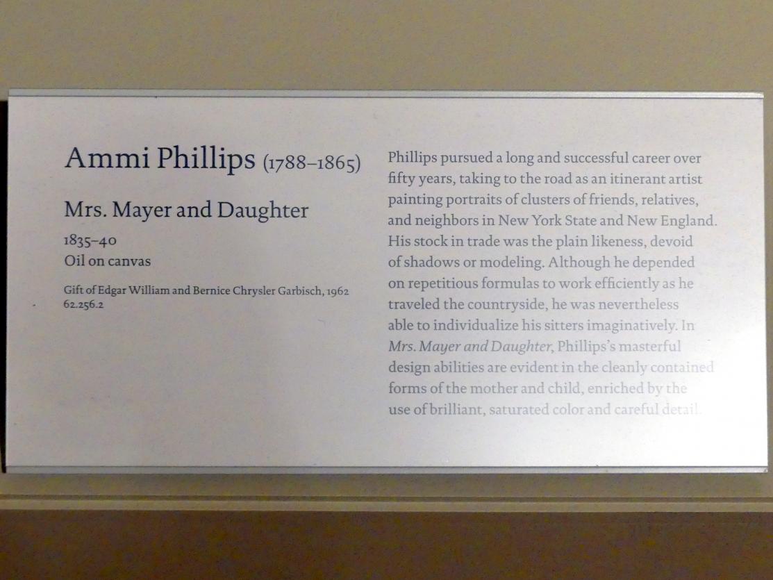 Ammi Phillips (1837), Frau Mayer mit Tochter, New York, Metropolitan Museum of Art (Met), Saal 751, um 1835–1840, Bild 2/2