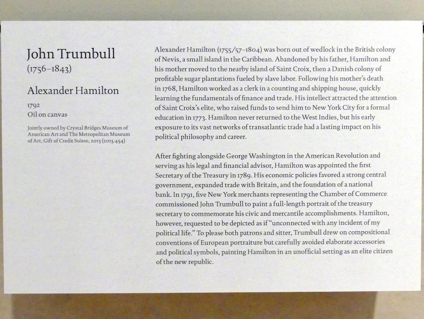 John Trumbull (1792), Alexander Hamilton, New York, Metropolitan Museum of Art (Met), Saal 755, 1792, Bild 2/2