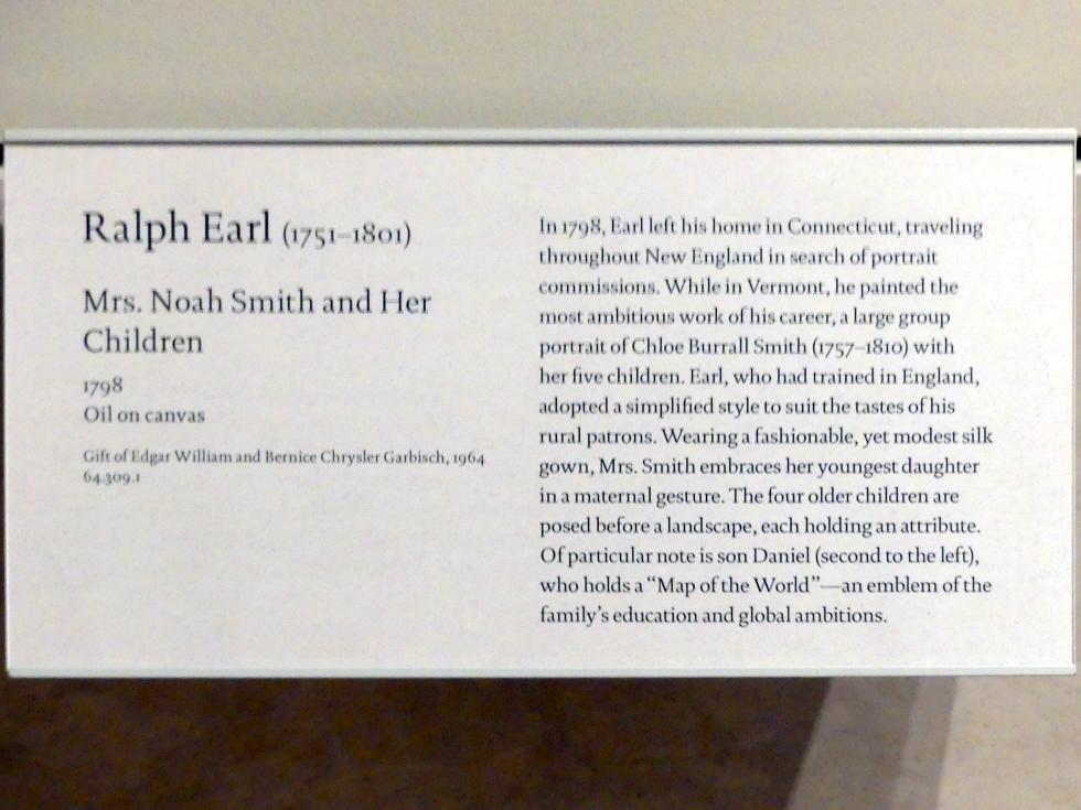Ralph Earl (1789–1798), Frau Noah Smith und ihre Kinder, New York, Metropolitan Museum of Art (Met), Saal 755, 1798, Bild 2/2