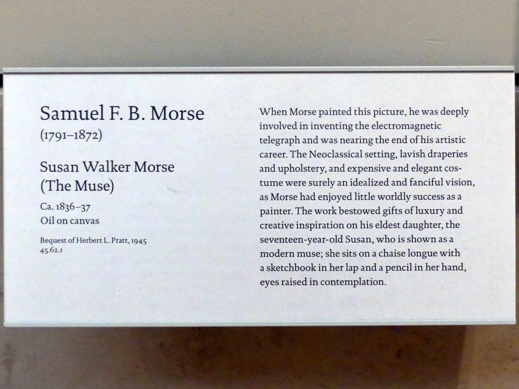 Samuel F. B. Morse (1836), Susan Walker Morse (Die Muse), New York, Metropolitan Museum of Art (Met), Saal 756, um 1836–1837, Bild 2/2