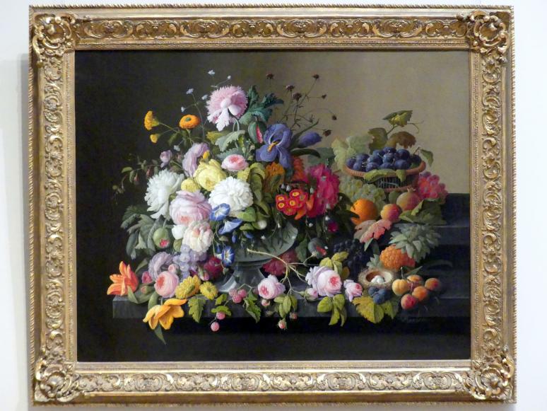 Severin Roesen (1852), Stillleben: Blumen und Obst, New York, Metropolitan Museum of Art (Met), Saal 756, um 1850–1855