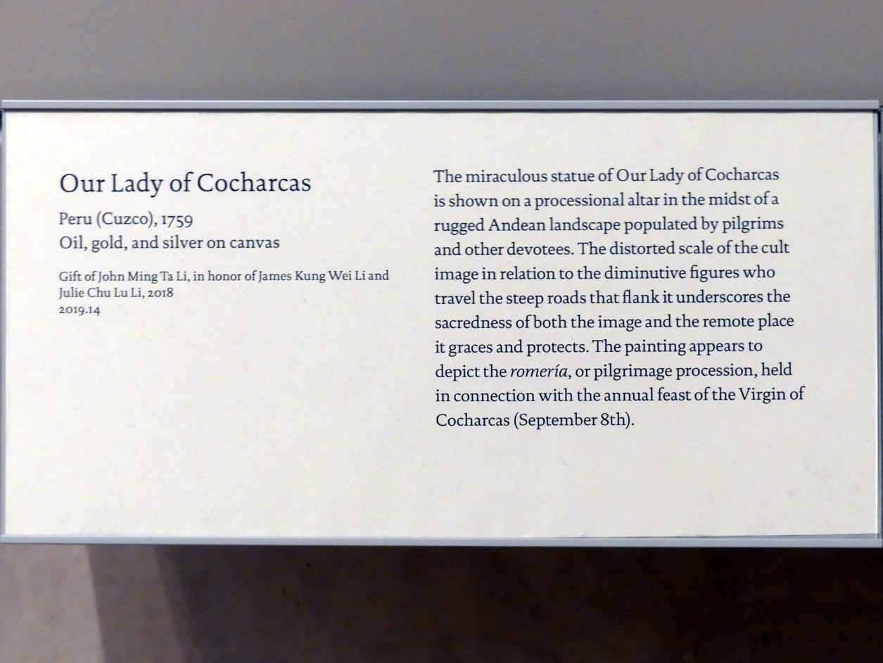 Unsere Liebe Frau von Cocharcas, New York, Metropolitan Museum of Art (Met), Saal 757, 1759, Bild 2/2