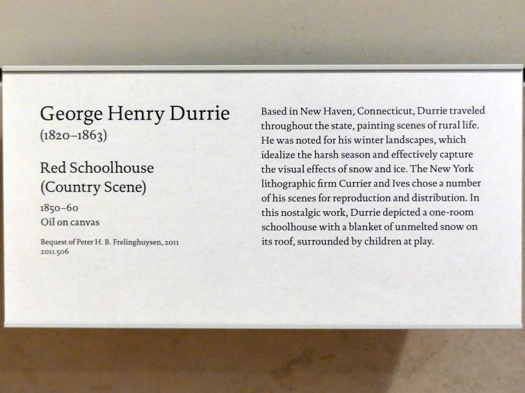 George Henry Durrie (1855–1863), Rotes Schulhaus (Landszene), New York, Metropolitan Museum of Art (Met), Saal 758, 1850–1860, Bild 2/2