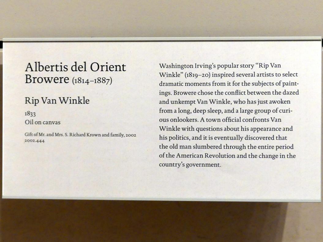 Albertus Del Orient Browere (1833), Rip Van Winkle, New York, Metropolitan Museum of Art (Met), Saal 758, 1833, Bild 2/2