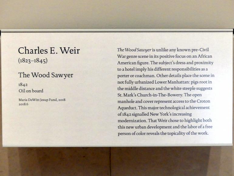 Charles E. Weir (1842), Der Holzsäger, New York, Metropolitan Museum of Art (Met), Saal 758, 1842, Bild 2/2