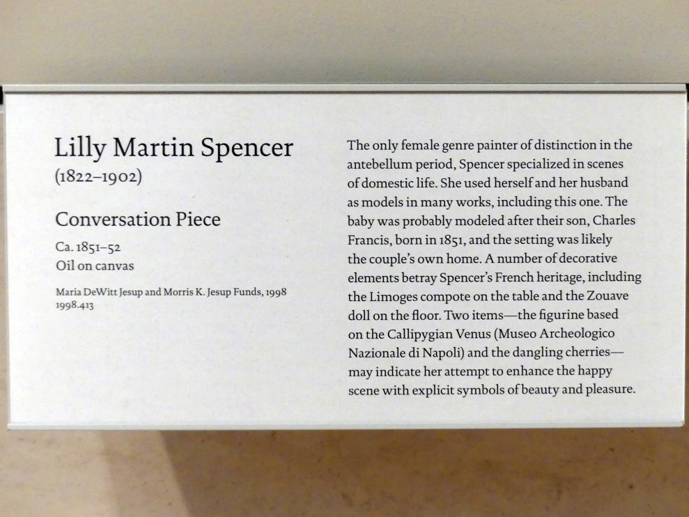Lilly Martin Spencer (1851–1854), Gesprächsstoff, New York, Metropolitan Museum of Art (Met), Saal 758, um 1851–1852, Bild 2/2