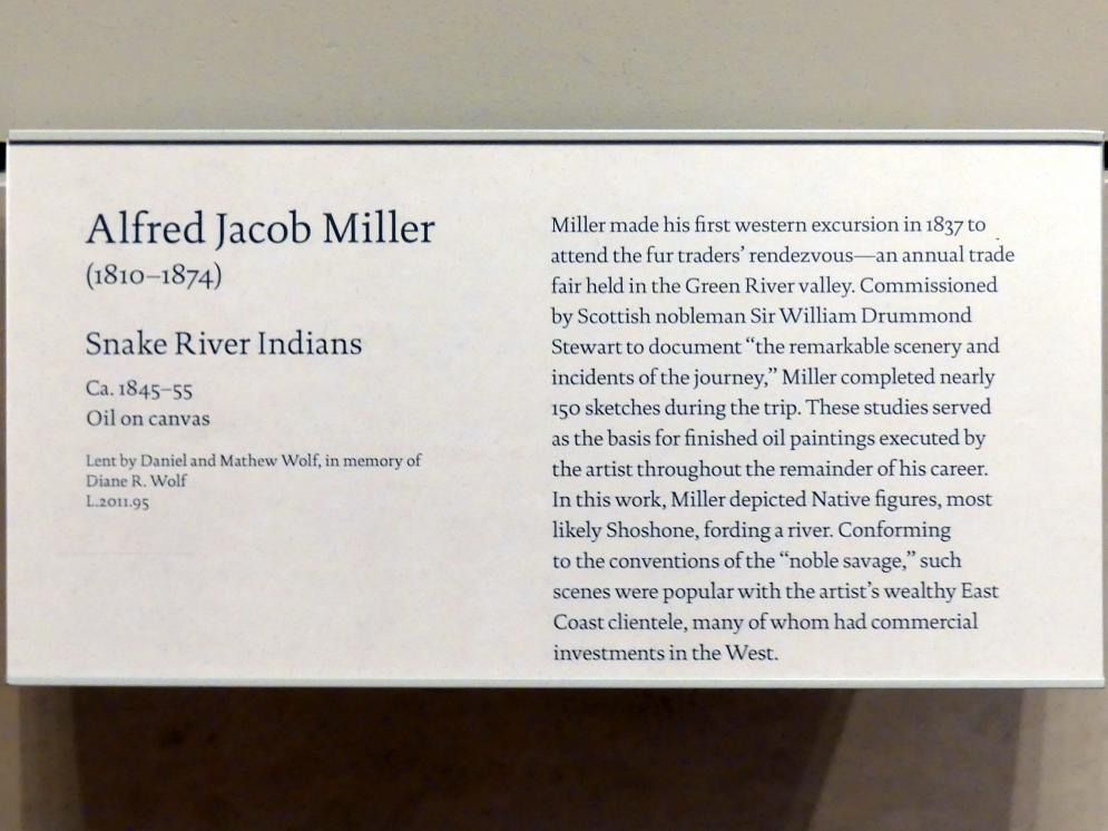 Alfred Jacob Miller (1850), Snake River Indianer, New York, Metropolitan Museum of Art (Met), Saal 758, um 1845–1855, Bild 2/2