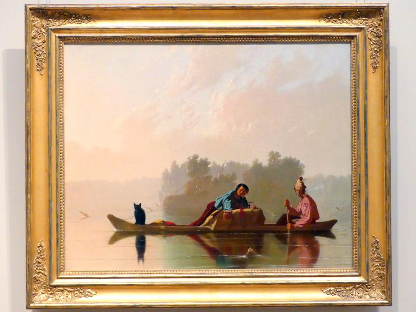 George Caleb Bingham (1845), Pelzhändler, den Missouri hinabfahrend, New York, Metropolitan Museum of Art (Met), Saal 758, 1845, Bild 1/2