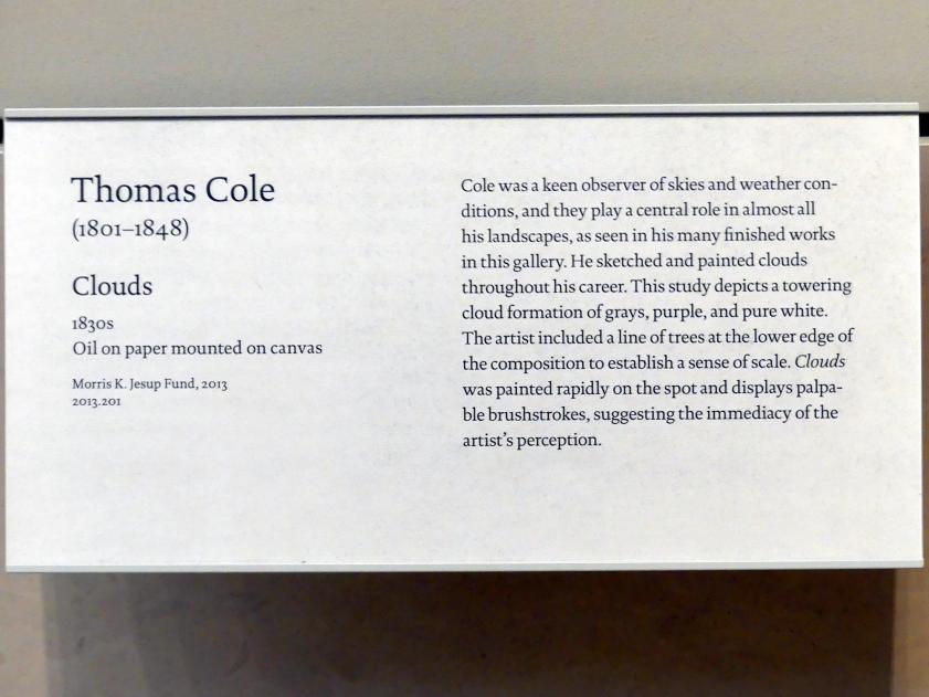 Thomas Cole (1828–1848), Wolken, New York, Metropolitan Museum of Art (Met), Saal 759, um 1830–1840, Bild 2/2