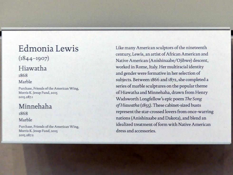 Edmonia Lewis (1868), Hiawatha, New York, Metropolitan Museum of Art (Met), Saal 759, 1868, Bild 3/3