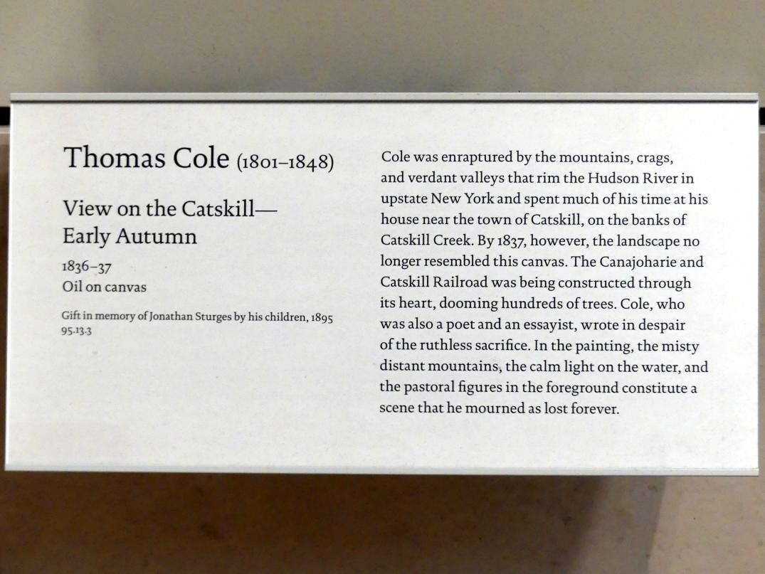 Thomas Cole (1828–1848), Blick auf den Catskill - Frühherbst, New York, Metropolitan Museum of Art (Met), Saal 759, 1836–1837, Bild 2/2