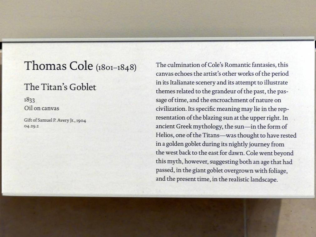 Thomas Cole (1828–1848), Der Pokal des Riesen, New York, Metropolitan Museum of Art (Met), Saal 759, 1833, Bild 2/2