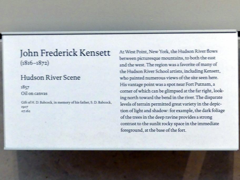 John Frederick Kensett (1852–1872), Hudson River Szene, New York, Metropolitan Museum of Art (Met), Saal 759, 1857, Bild 2/2