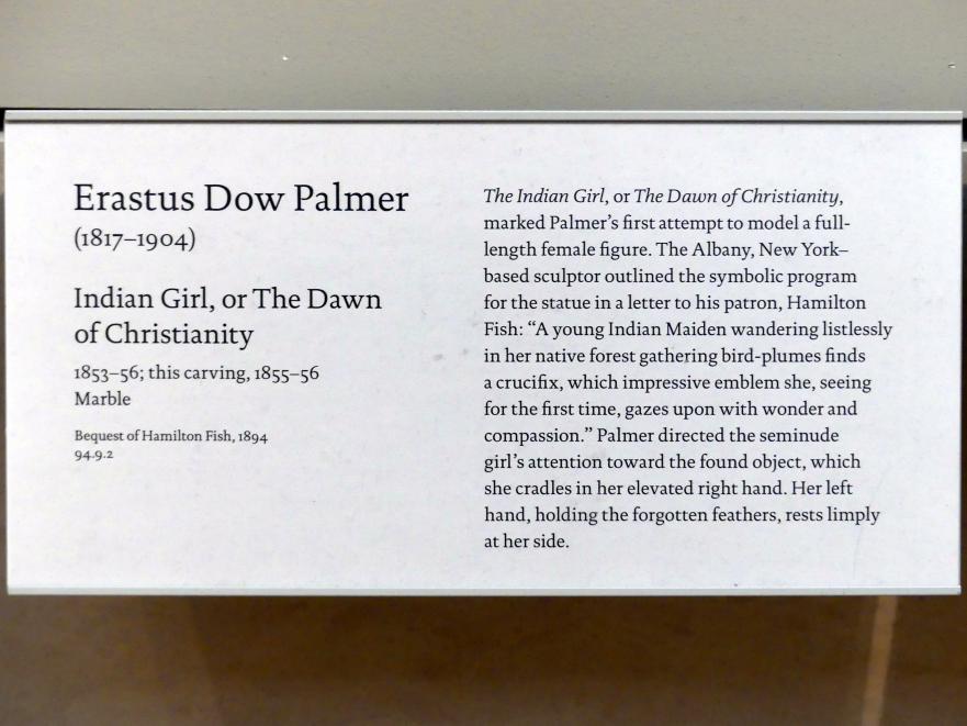 Erastus Dow Palmer (1854), Indianermädchen oder der Beginn des Christentums, New York, Metropolitan Museum of Art (Met), Saal 759, 1853–1856, Bild 4/4