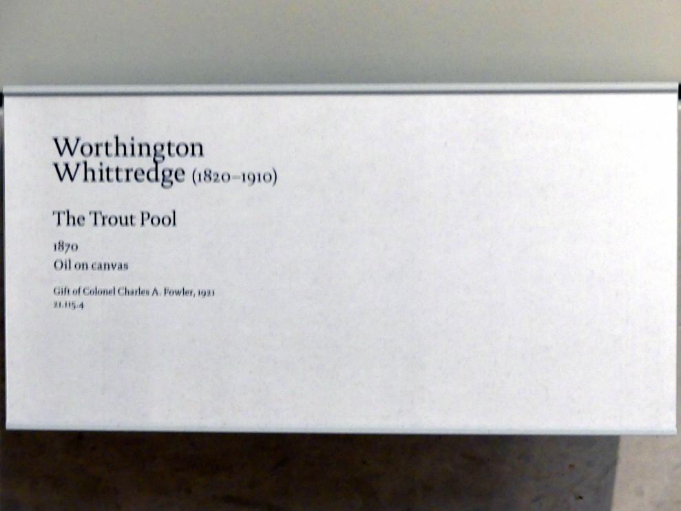 Worthington Whittredge (1867–1885), Das Forellenbecken, New York, Metropolitan Museum of Art (Met), Saal 761, 1870, Bild 2/2