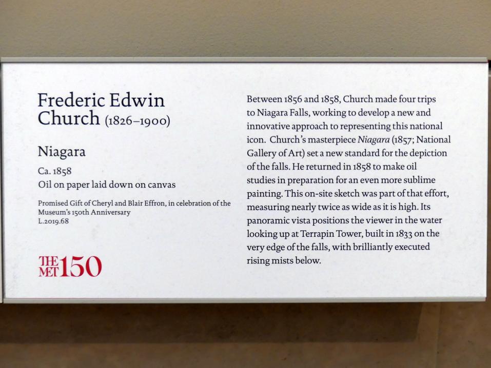 Frederic Edwin Church (1850–1877), Die Niagarafälle, New York, Metropolitan Museum of Art (Met), Saal 760, um 1858, Bild 2/2