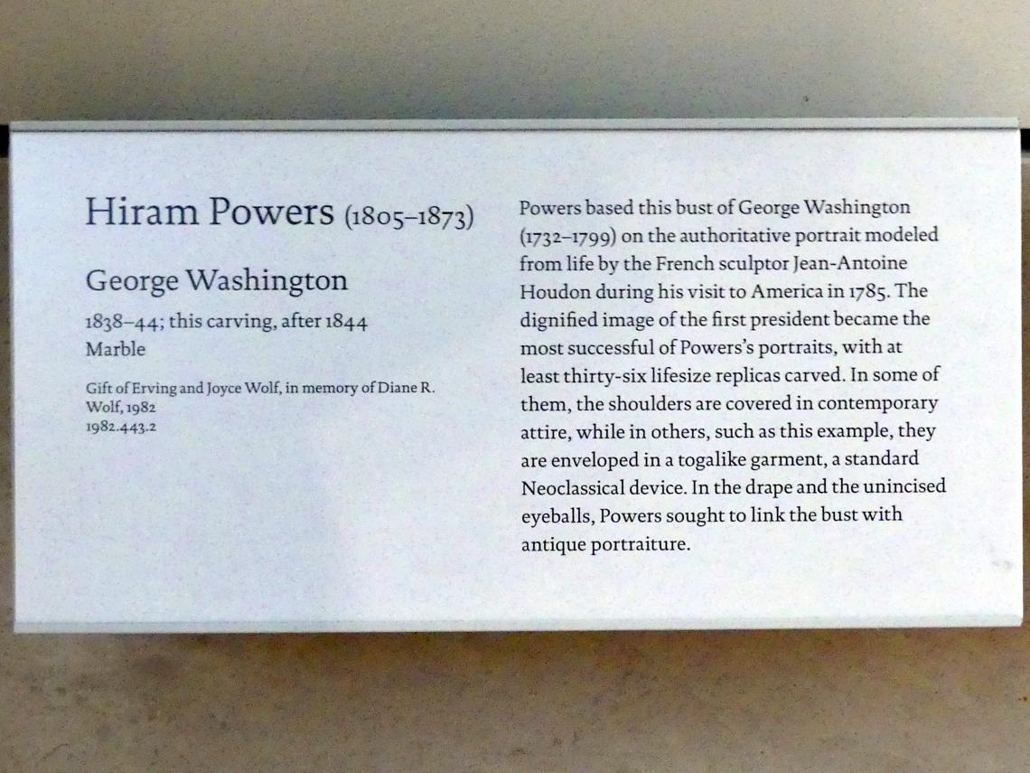 Hiram Powers (1834–1852), George Washington, New York, Metropolitan Museum of Art (Met), Saal 760, 1838–1844, Bild 2/2