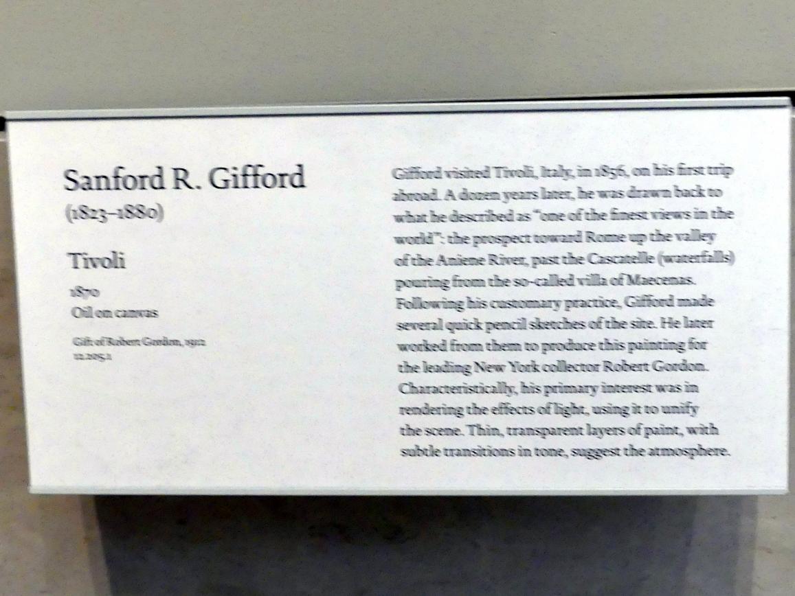 Sanford Robinson Gifford (1865–1875), Tivoli, New York, Metropolitan Museum of Art (Met), Saal 760, 1870, Bild 2/2