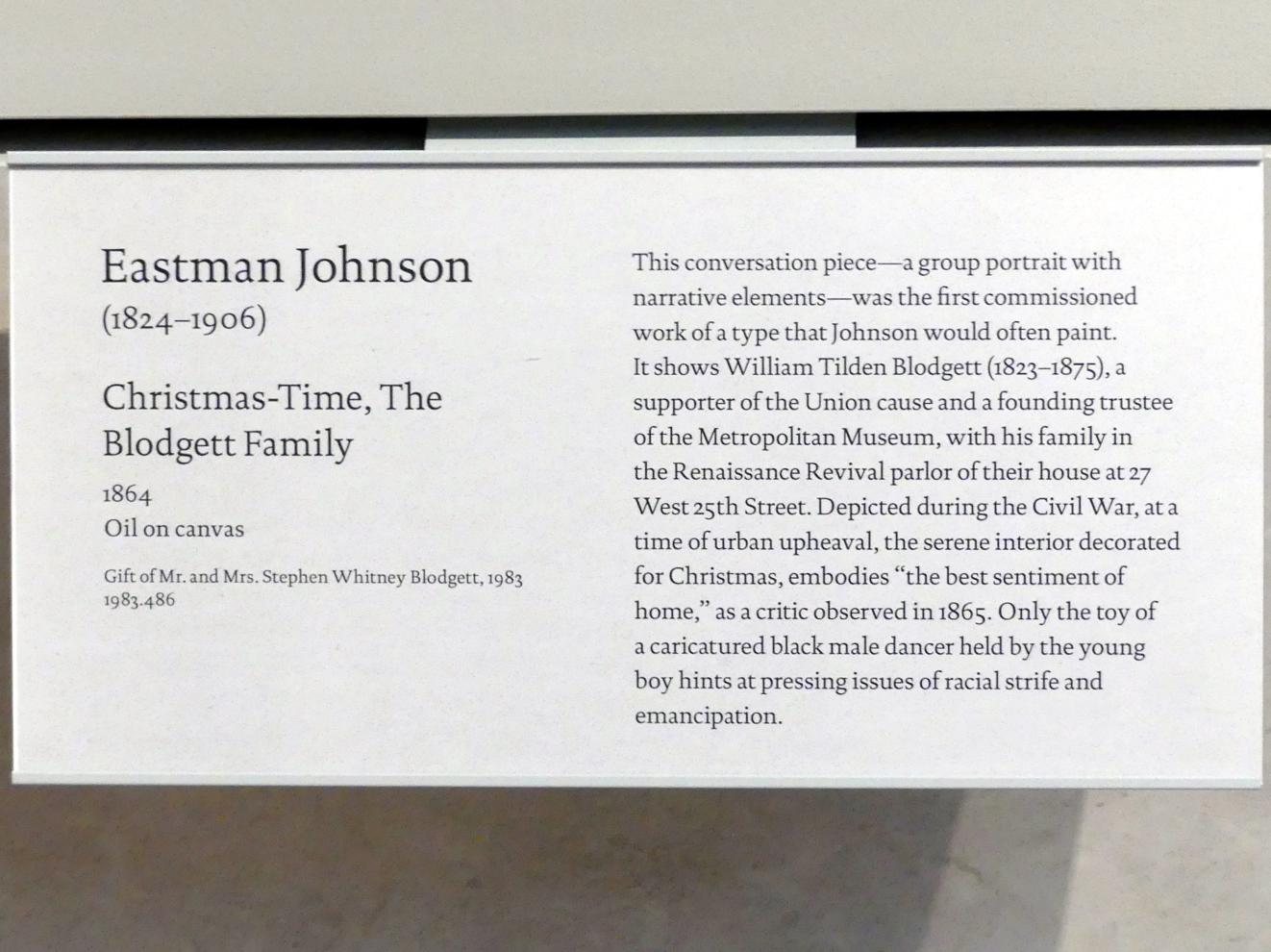 Eastman Johnson (1864–1876), Weihnachtszeit, Die Familie Blodgett, New York, Metropolitan Museum of Art (Met), Saal 763, 1864, Bild 2/2