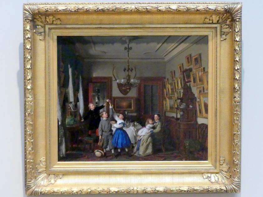 Seymour Joseph Guy (1866–1870), Wettbewerb um den Blumenstrauß: Die Familie Robert Gordon in ihrem New Yorker Esszimmer, New York, Metropolitan Museum of Art (Met), Saal 763, 1866