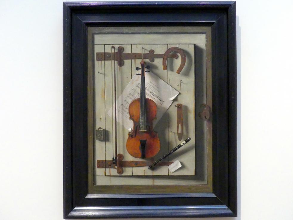 William Michael Harnett (1879–1888), Stillleben - Violine und Musik, New York, Metropolitan Museum of Art (Met), Saal 763, 1888, Bild 1/2