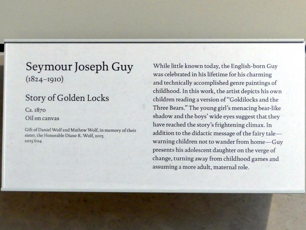 Seymour Joseph Guy (1866–1870), Die Geschichte von den Goldenen Locken, New York, Metropolitan Museum of Art (Met), Saal 763, um 1870, Bild 2/2