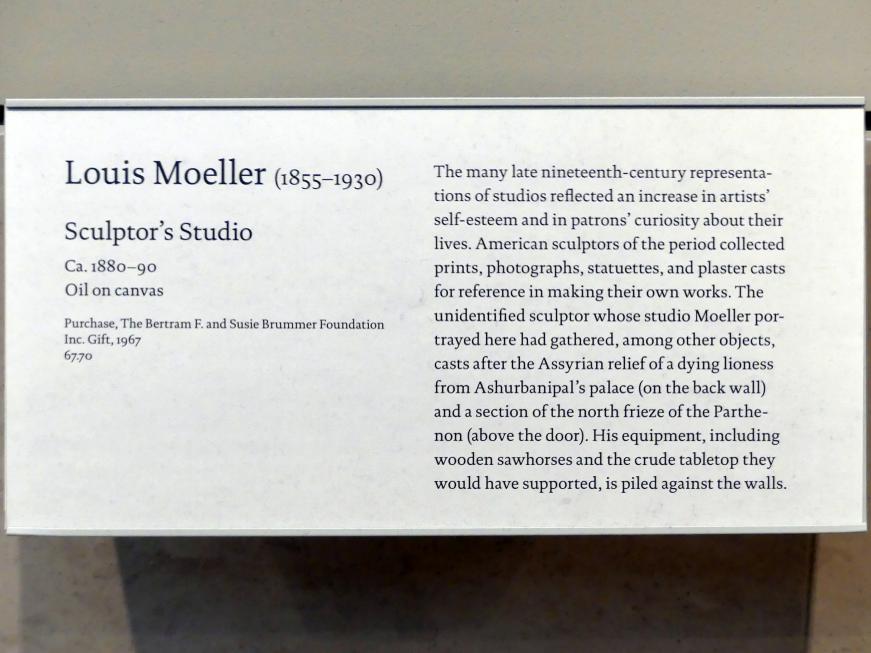 Louis Moeller (1885), Das Studio des Bildhauers, New York, Metropolitan Museum of Art (Met), Saal 764, um 1880–1890, Bild 2/2
