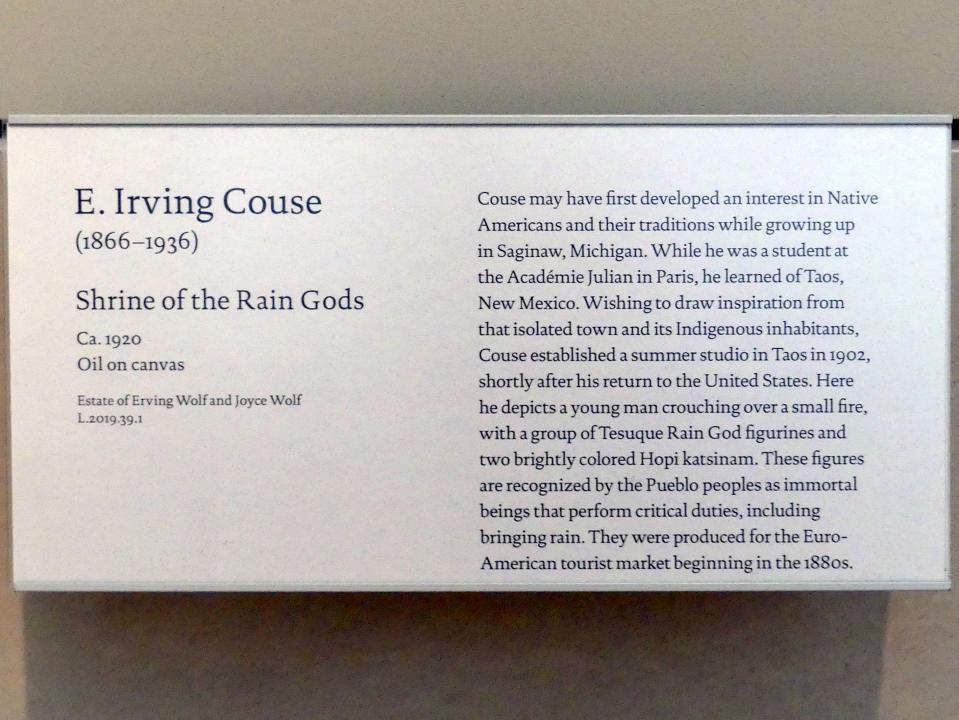 Eanger Irving Couse (1920), Schrein der Regengötter, New York, Metropolitan Museum of Art (Met), Saal 765, um 1920, Bild 2/2