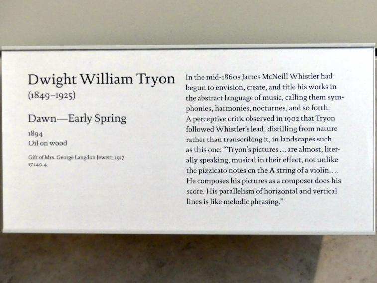 Dwight William Tryon (1894), Morgendämmerung - Frühlingsanfang, New York, Metropolitan Museum of Art (Met), Saal 766, 1894, Bild 2/2