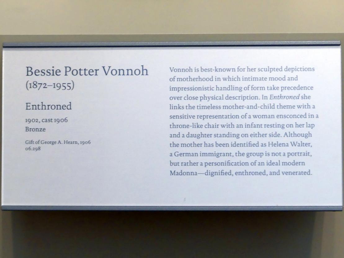 Bessie Potter Vonnoh (1897–1902), Gethront, New York, Metropolitan Museum of Art (Met), Saal 768, 1902, Bild 4/4
