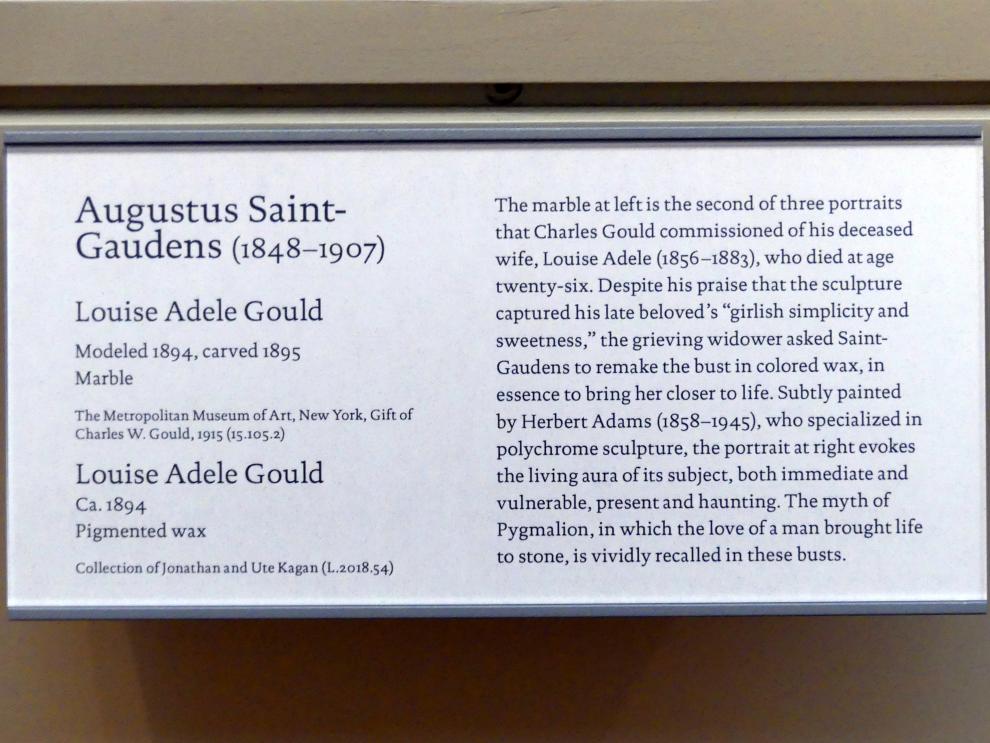 Augustus Saint-Gaudens (1872–1905), Louise Adele Gould, New York, Metropolitan Museum of Art (Met), Saal 768, 1894, Bild 3/3