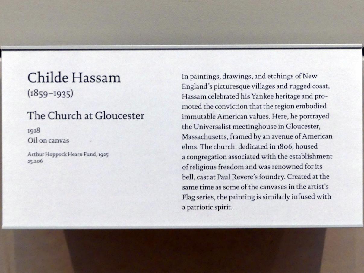 Childe Hassam (1890–1918), Die Kirche in Gloucester, New York, Metropolitan Museum of Art (Met), Saal 769, 1918, Bild 2/2