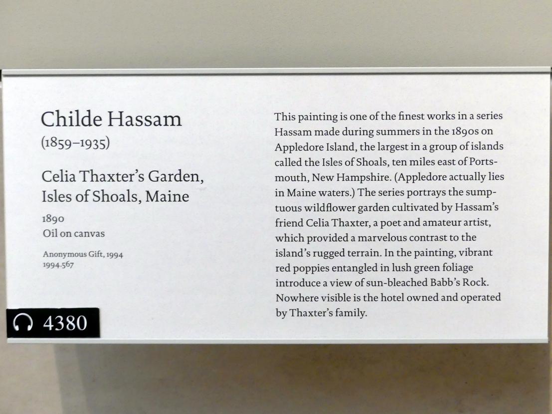 Childe Hassam (1890–1918), Der Garten von Celia Thaxter, Isles of Shoals, Maine, New York, Metropolitan Museum of Art (Met), Saal 769, 1890, Bild 2/2