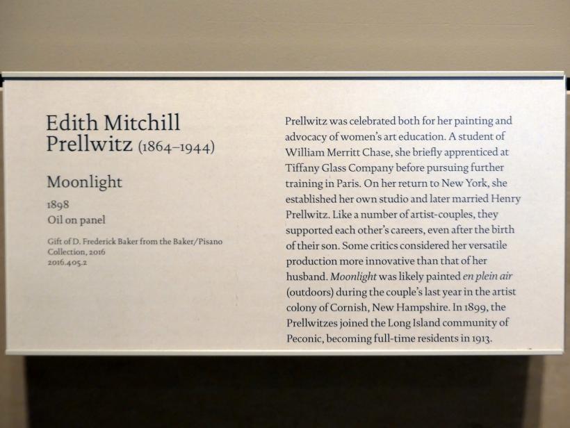 Edith Mitchill Prellwitz (1898), Mondschein, New York, Metropolitan Museum of Art (Met), Saal 769, 1898, Bild 2/2