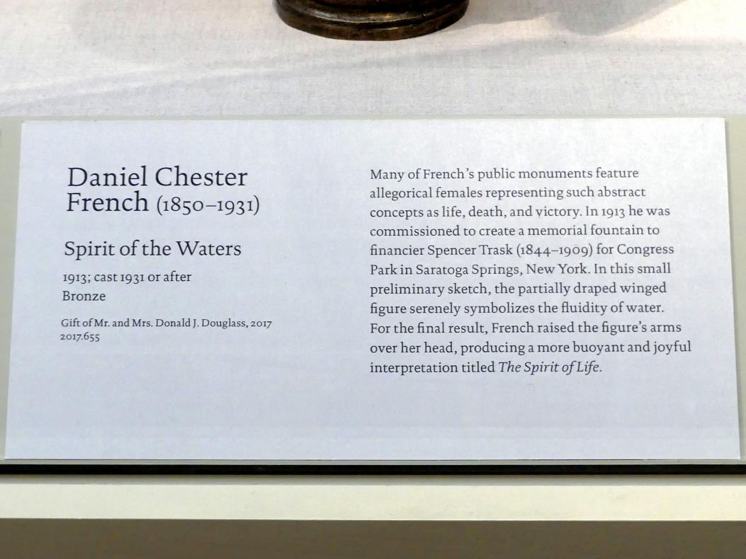 Daniel Chester French (1873–1913), Geist des Wassers, New York, Metropolitan Museum of Art (Met), Saal 770, 1913, Bild 2/2