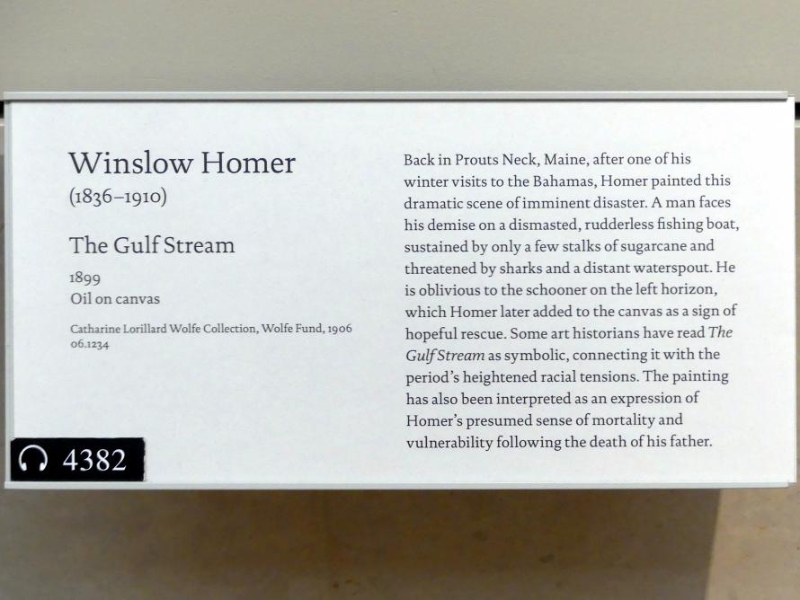 Winslow Homer (1864–1907), Der Golfstrom, New York, Metropolitan Museum of Art (Met), Saal 767, 1899, Bild 2/2
