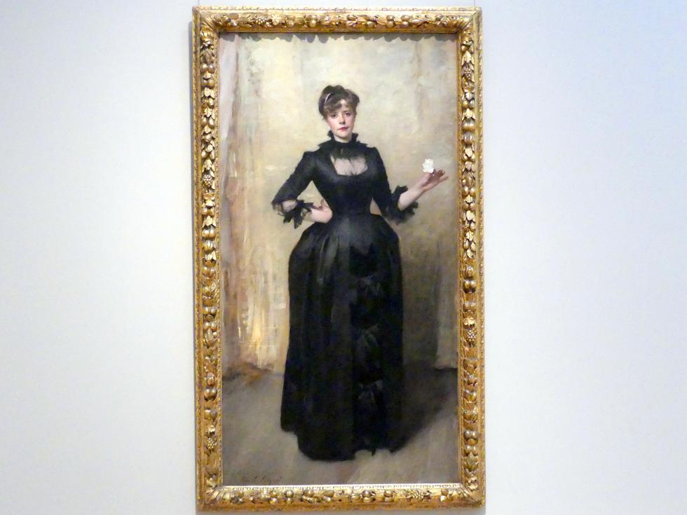 John Singer Sargent (1875–1920), Dame mit der Rose (Charlotte Louise Burckhardt), New York, Metropolitan Museum of Art (Met), Saal 771, 1882