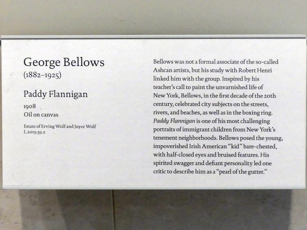 George Wesley Bellows (1908–1912), Paddy Flannigan, New York, Metropolitan Museum of Art (Met), Saal 772, 1908, Bild 2/2
