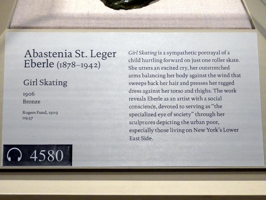 Abastenia St. Leger Eberle (1906), Mädchen beim Schlittschuhlaufen, New York, Metropolitan Museum of Art (Met), Saal 772, 1906, Bild 5/5