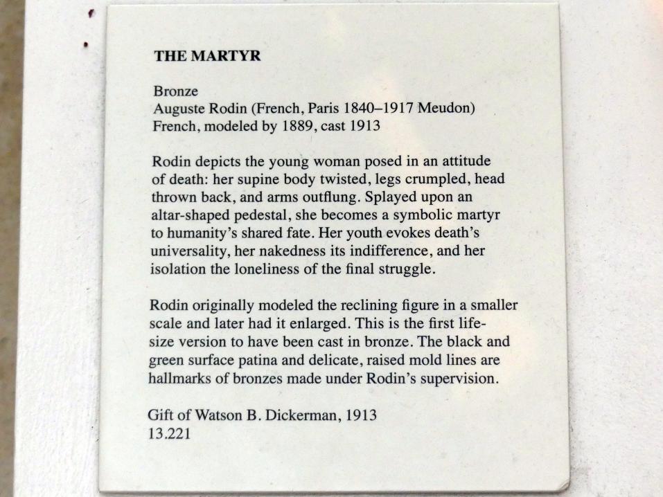 Auguste Rodin (1863–1917), Die Märtyrerin, New York, Metropolitan Museum of Art (Met), Saal 548, 1913, Bild 3/3