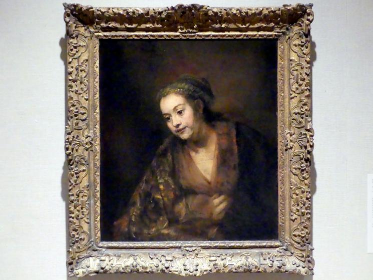 Rembrandt (Rembrandt Harmenszoon van Rijn) (1627–1669), Hendrickje Stoffels (1626-1663), New York, Metropolitan Museum of Art (Met), Saal 964, um 1655