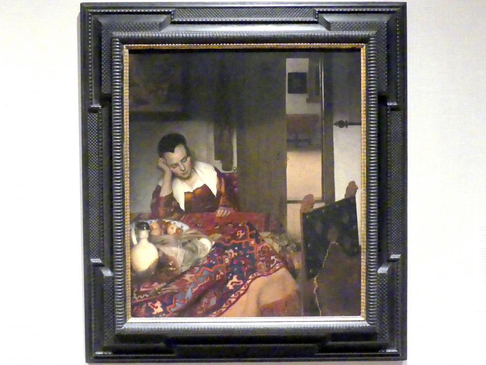 Jan Vermeer (Johannes Vermeer) (1654–1672), Schlafendes Mädchen, New York, Metropolitan Museum of Art (Met), Saal 964, um 1656–1657, Bild 1/2