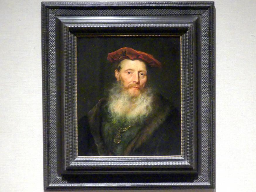 Govaert Flinck (1634–1645), Bärtiger Mann mit Samtmütze, New York, Metropolitan Museum of Art (Met), Saal 964, 1645, Bild 1/2