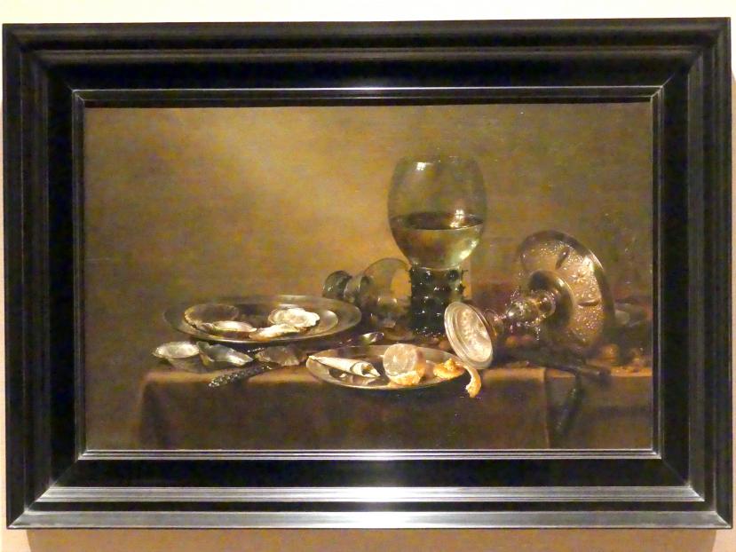 Willem Claeszoon Heda (1631–1659), Stillleben mit Austern, einer silbernen Tazza und Glaswaren, New York, Metropolitan Museum of Art (Met), Saal 964, 1635