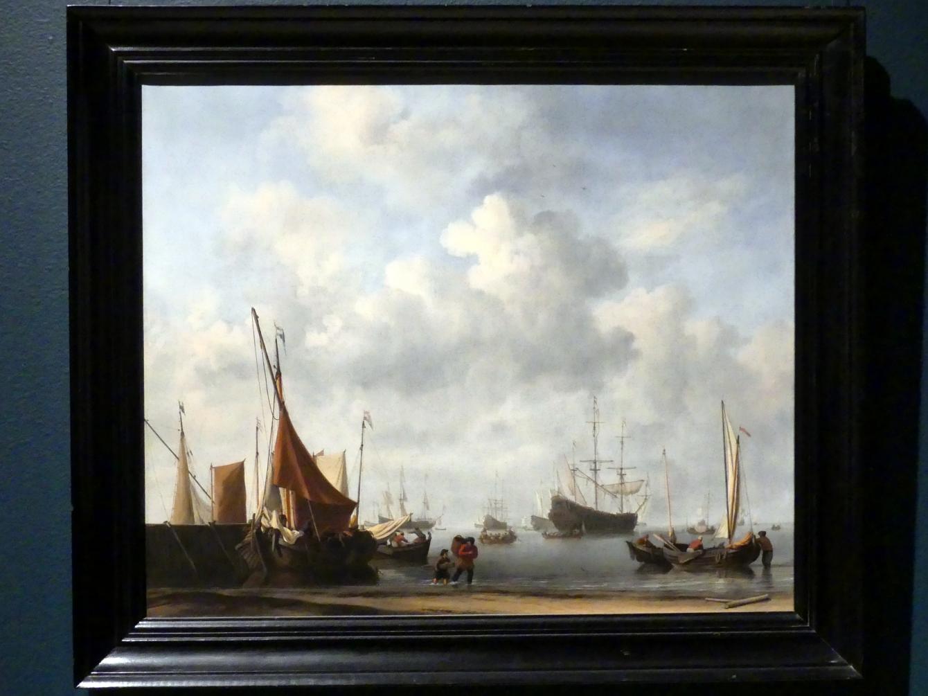 Willem van de Velde der Jüngere (1653–1673), Einfahrt zu einem holländischen Hafen, New York, Metropolitan Museum of Art (Met), Saal 965, um 1665